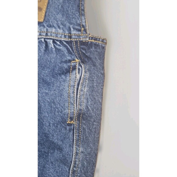 Vintage Guess Denim Overalls Leather Patch Clip Toddler Girl Boy 18 Months USA - Picture 5 of 9